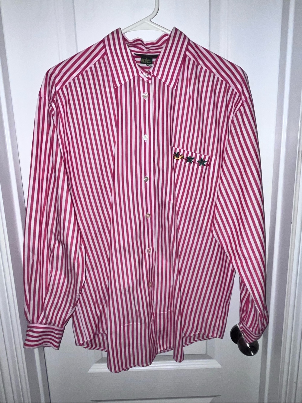 Charter Club by Jane Justin Vintage Christmas Holiday Striped Button Down Size 8